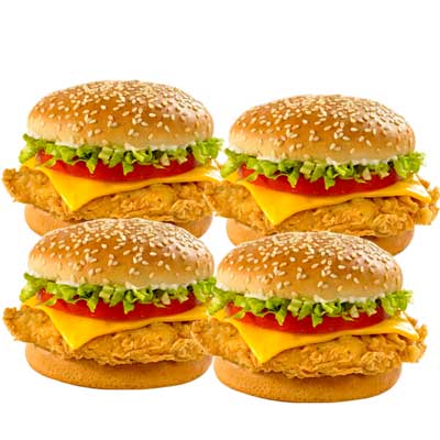 "Chicken Cheese Burger - 4 pieces - Click here to View more details about this Product